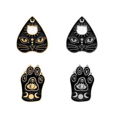 Owl cat cat paw brooch