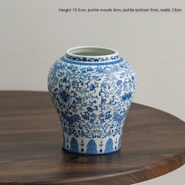 Blue And White Porcelain Vase Vintage Ornament Home Living Room Decorations