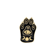 Owl cat cat paw brooch