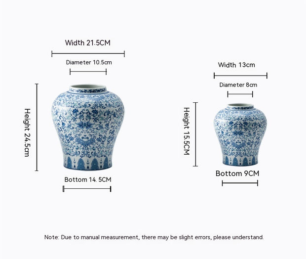 Blue And White Porcelain Vase Vintage Ornament Home Living Room Decorations