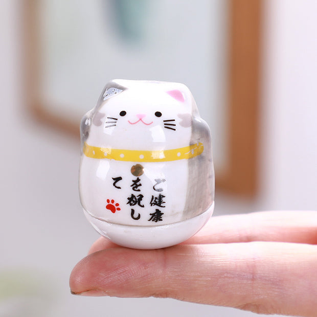 Ceramic Cat Ornaments Lucky Cat Tumbler