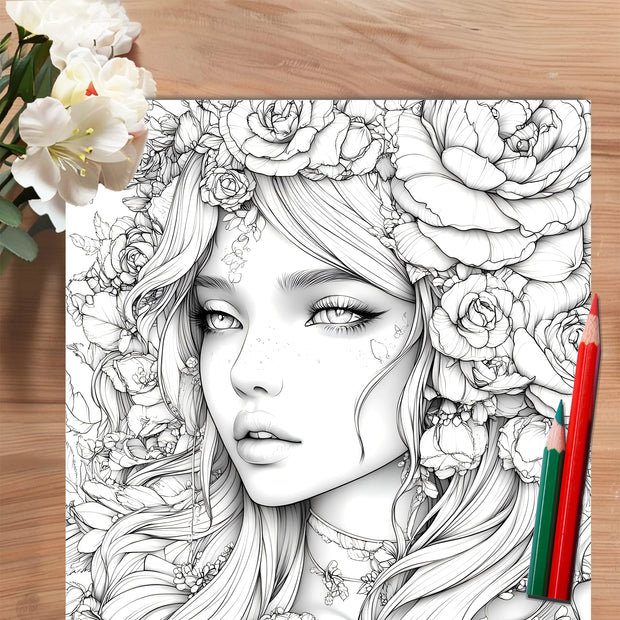 Beautiful Women in Bloom for Makeup Practice