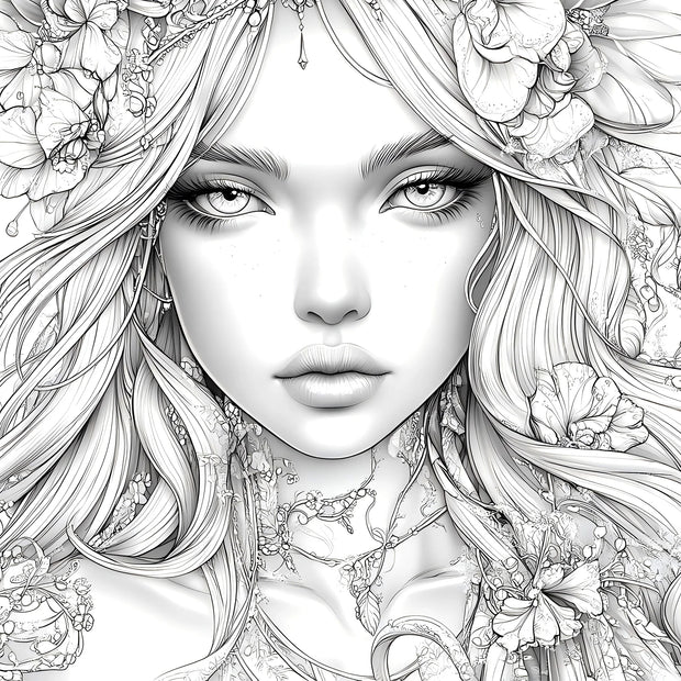 Beautiful Women in Bloom for Makeup Practice