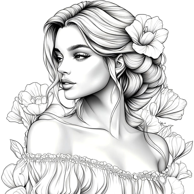 Beautiful Women in Bloom for Makeup Practice
