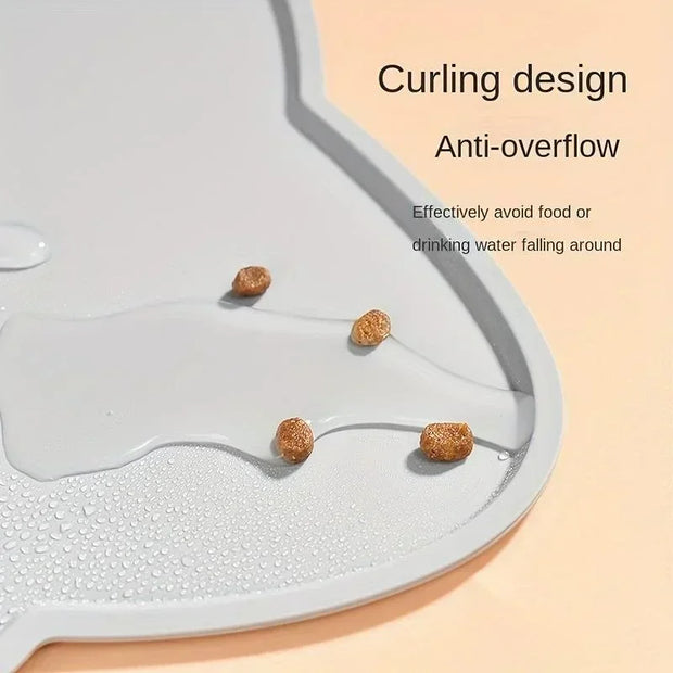 Pet Feeding Mat for Dogs Cats Non-Slip Silicone Cat Food Mat Waterproof Washable Spill-Proof Pet Placement Mat Pet Supplies