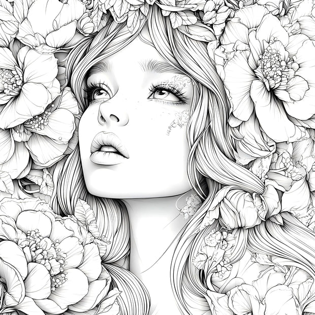 Beautiful Women in Bloom for Makeup Practice
