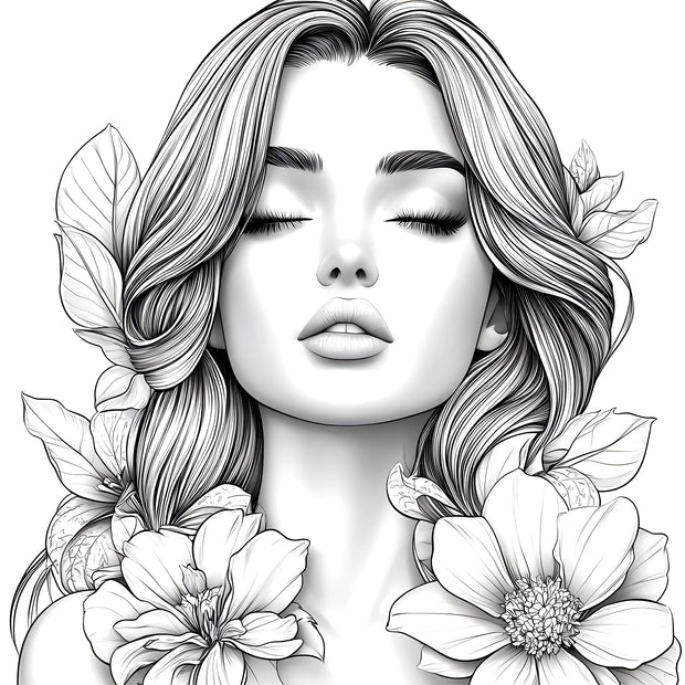 Beautiful Women in Bloom for Makeup Practice