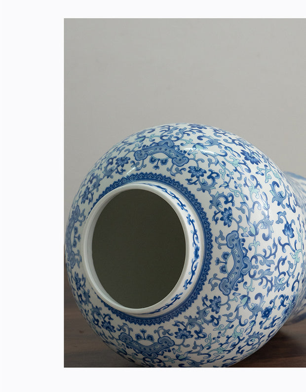 Blue And White Porcelain Vase Vintage Ornament Home Living Room Decorations