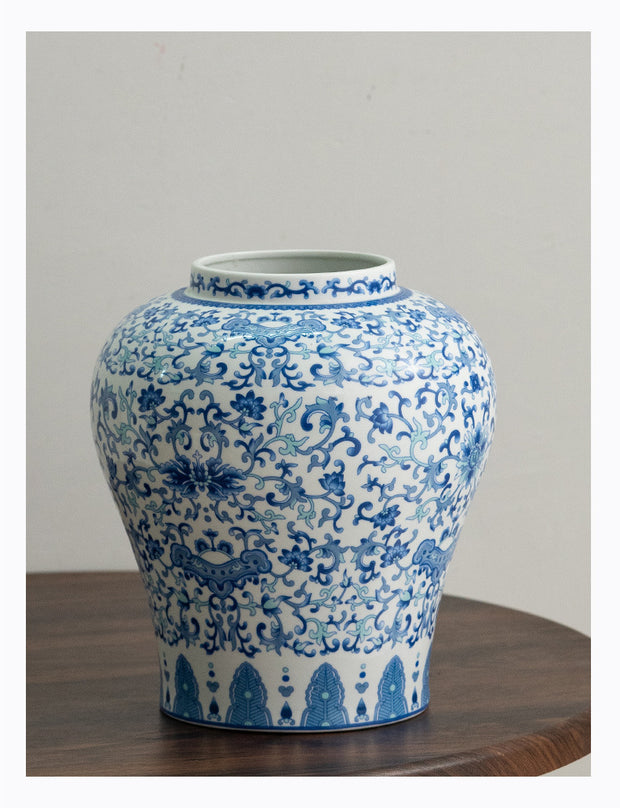 Blue And White Porcelain Vase Vintage Ornament Home Living Room Decorations